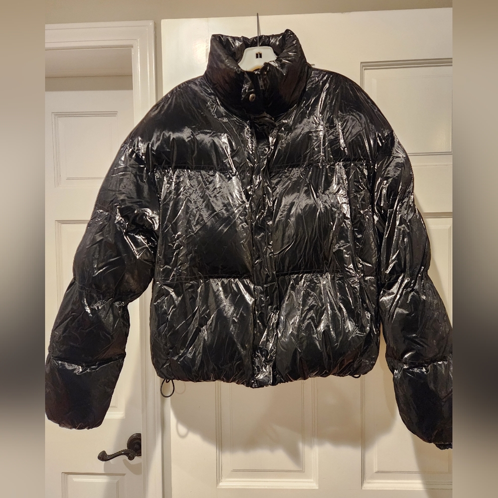 Shiny Black Puffer Jacket